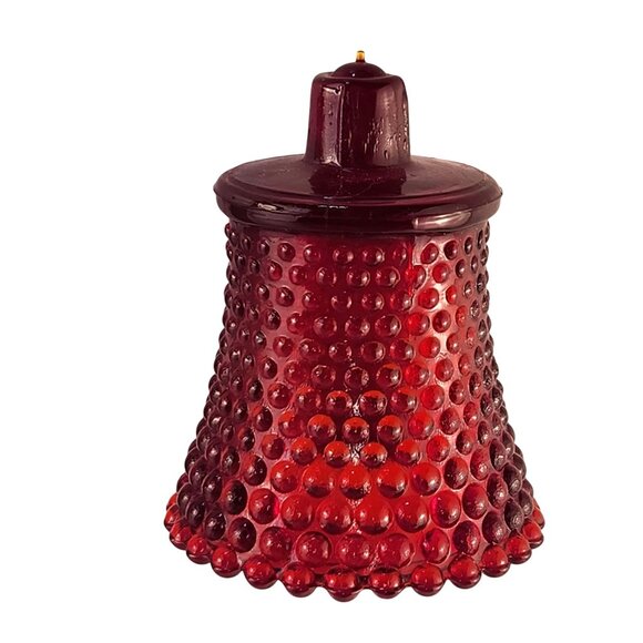 Ruby Red Hobnail Bubble Glass Votive Cup Christmas Holiday Centerpiece Decor - Picture 1 of 7
